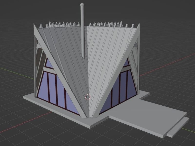 Modelo 35 de chalé em 3D